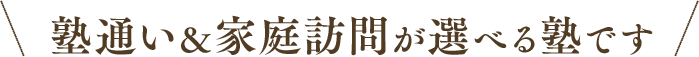 塾通い＆家庭訪問が選べる塾です